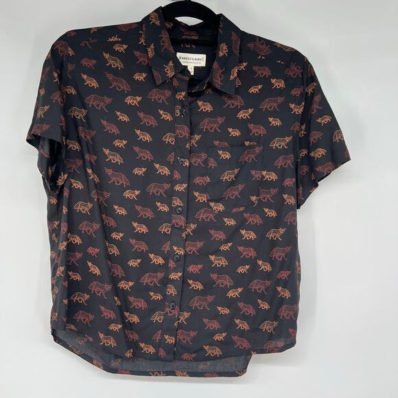 Bridge & Burn Sustainable Series Greer Dreamers Print Shirt Women's Size S Black - Picture 3 of 11